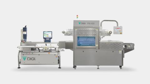 מכונת אריזה Skin packaging לקרטונים ומגשים